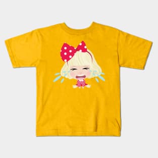 Cute Little Girl With Red Bow Kids T-Shirt